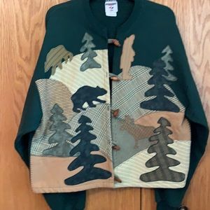 Custom crafted jacket, dark green, size XL